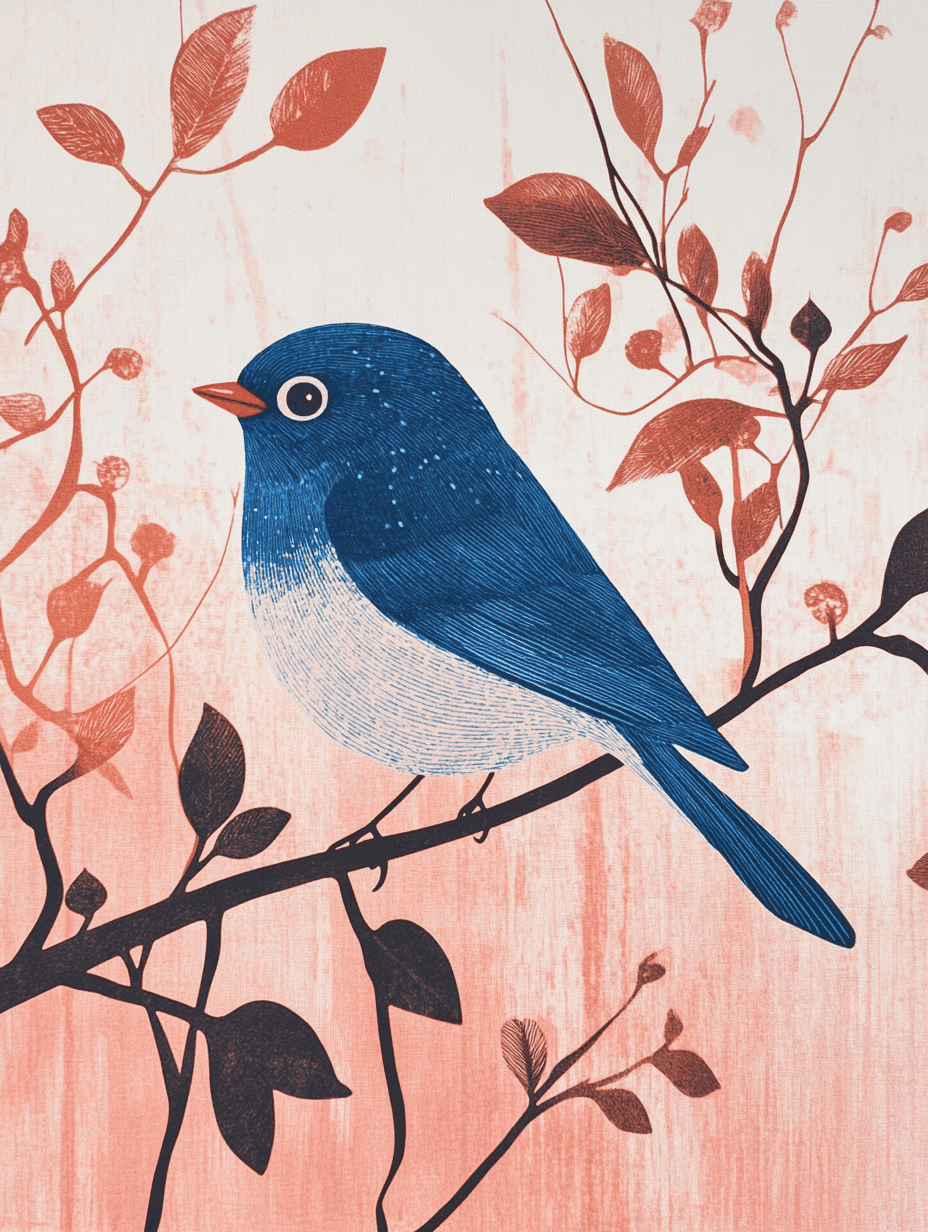 A Bluebird Risograph poster
