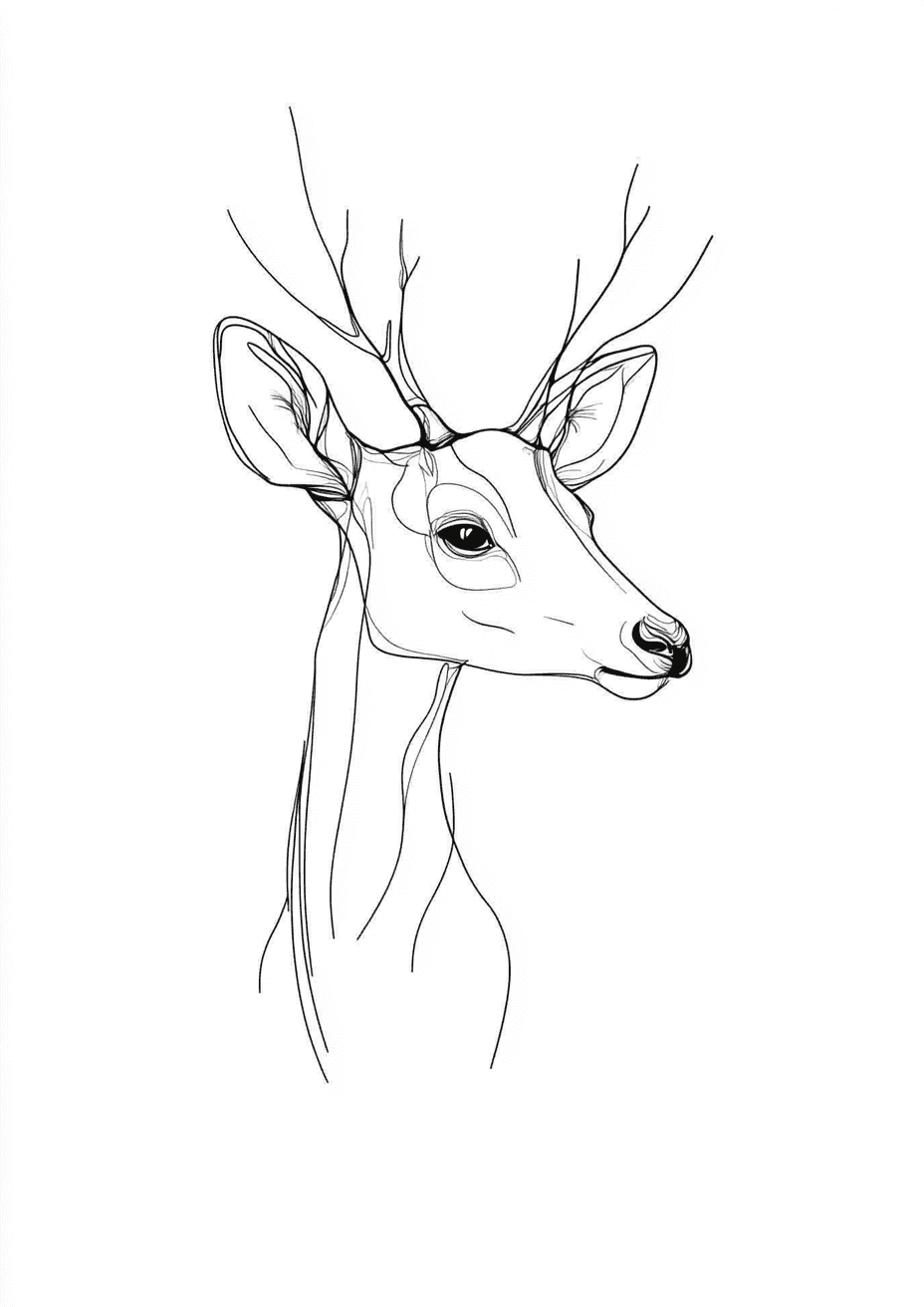 One-line Deer plakat