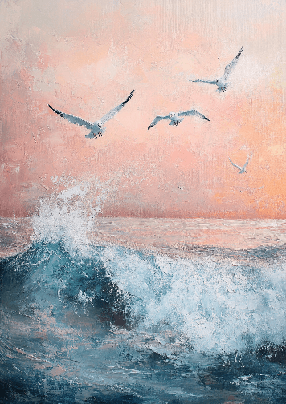 Ocean Wave with Seagulls, Product image 1