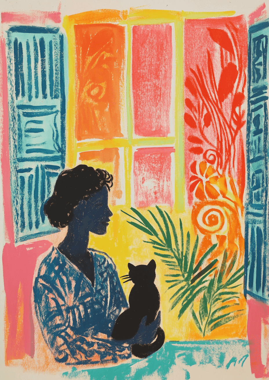 Kobieta z kotem autorstwa Henri Matisse'a plakat