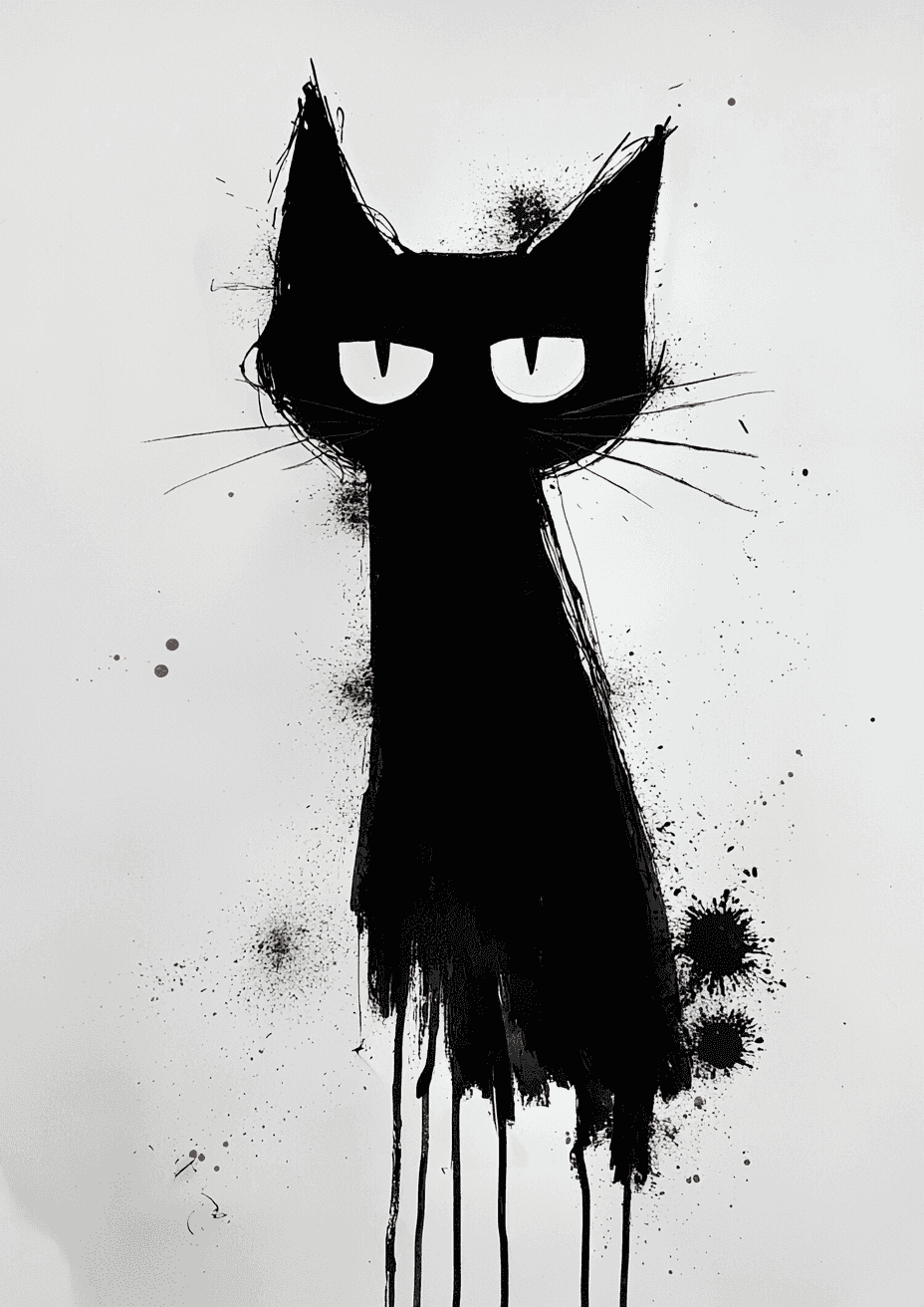 Przemoczony kot plakat