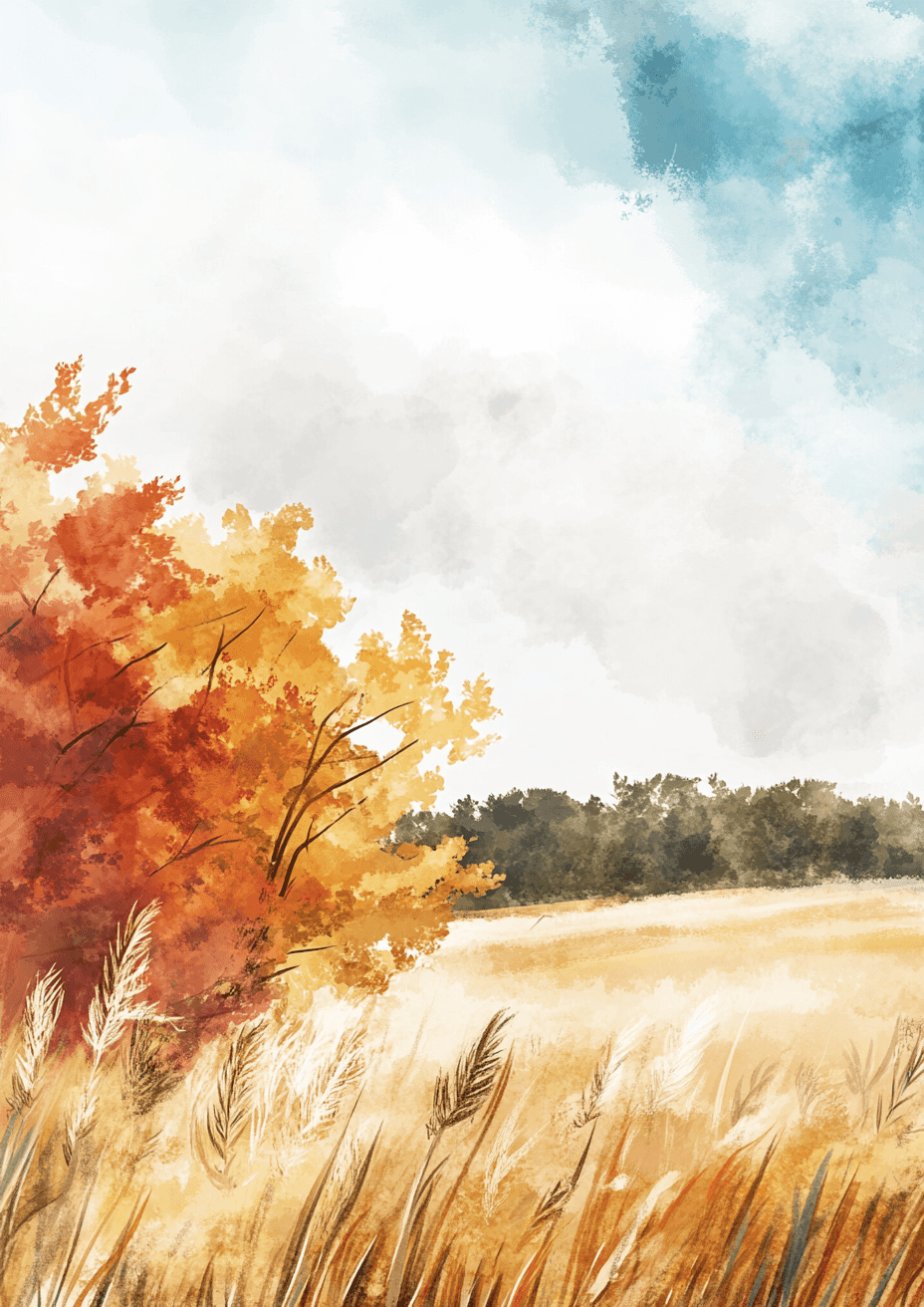 Pole w jesienny dzień plakat