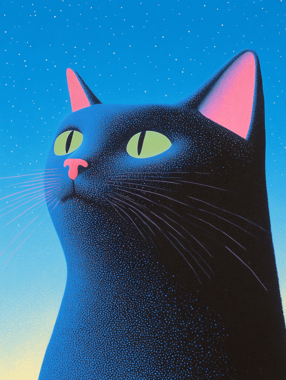 Niebieski kot plakat