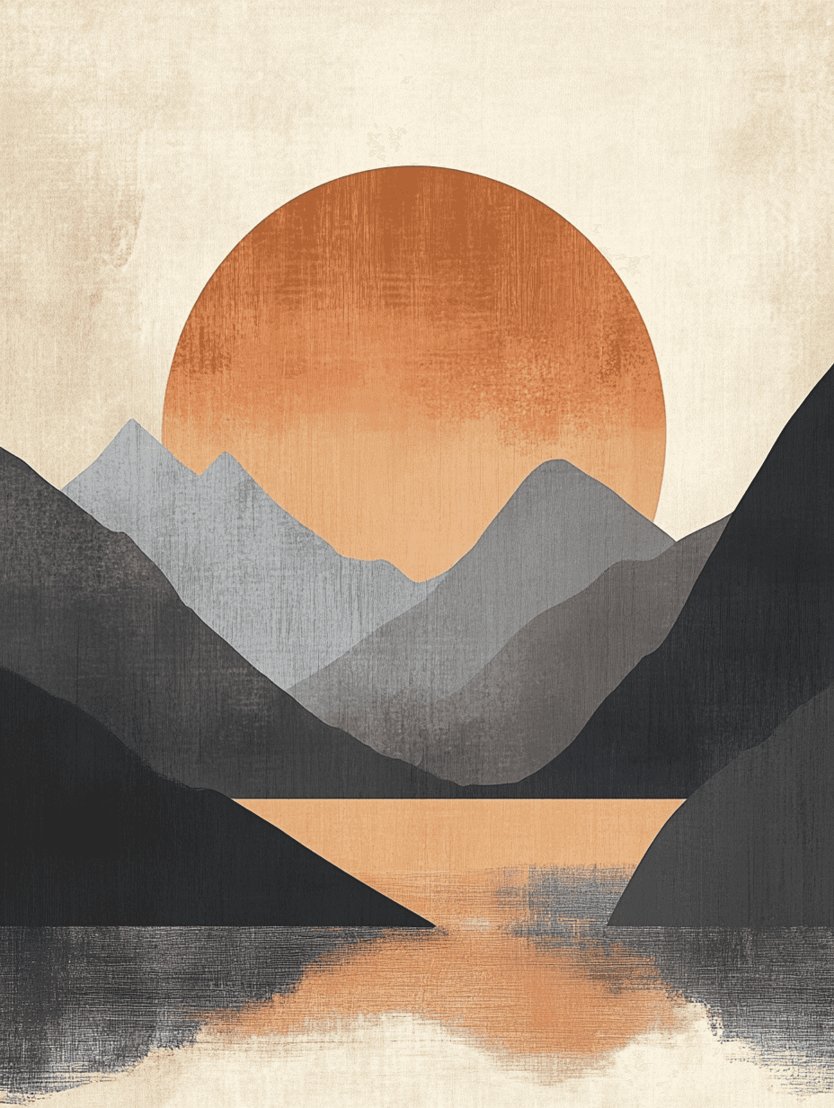 Wschód słońca boho plakat