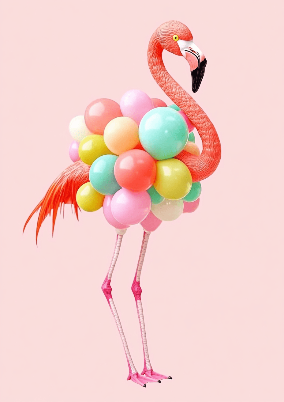 Latex Balloon Flamingo poster