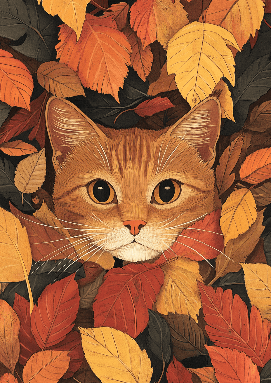Cat in Leaves, Product image 1