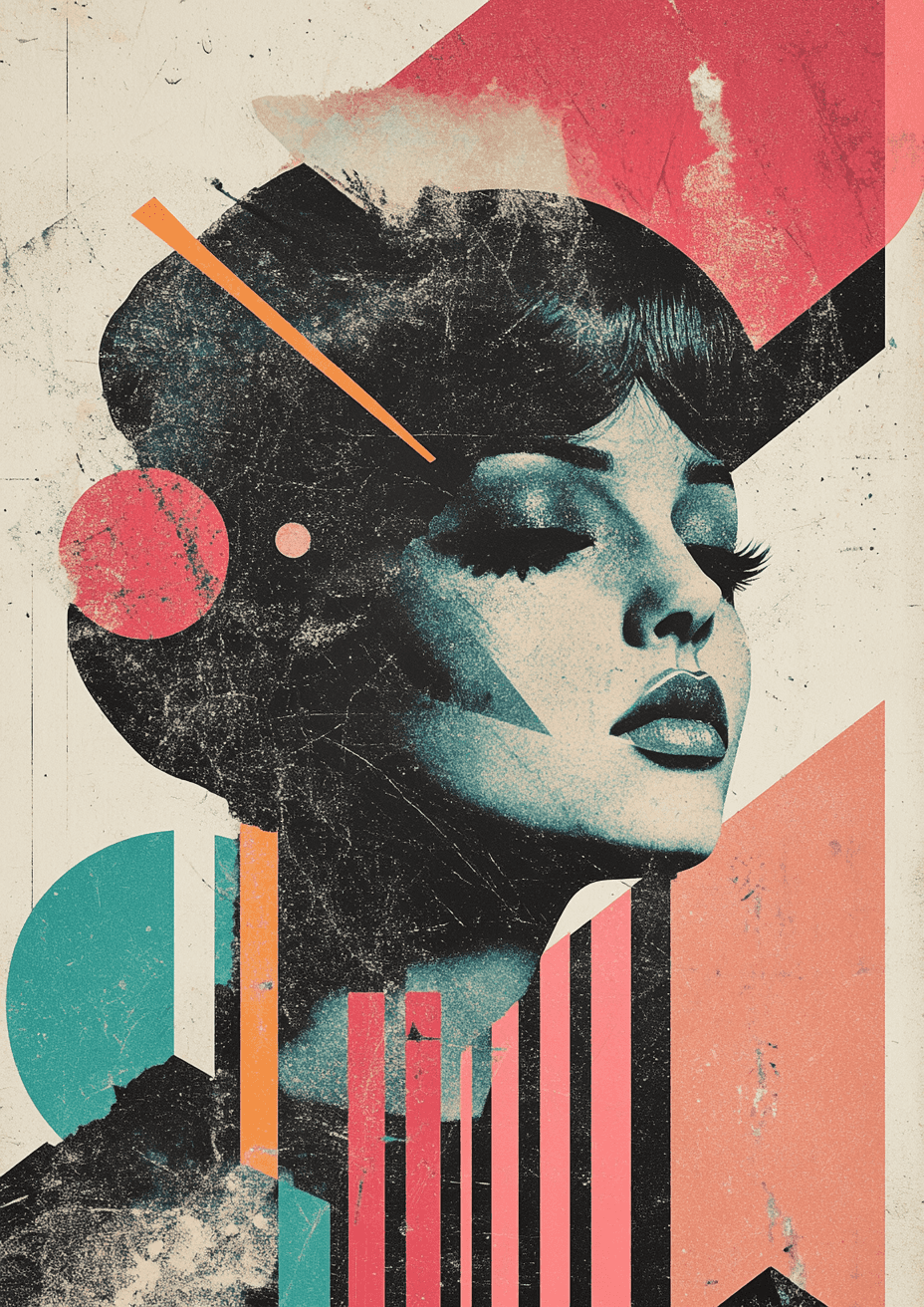 Kolaż w stylu vintage plakat
