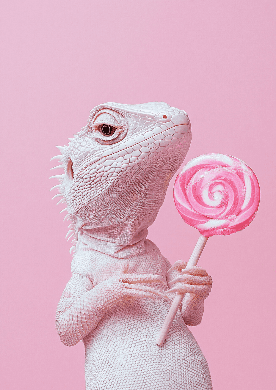 Jaszczurka z lizakiem plakat